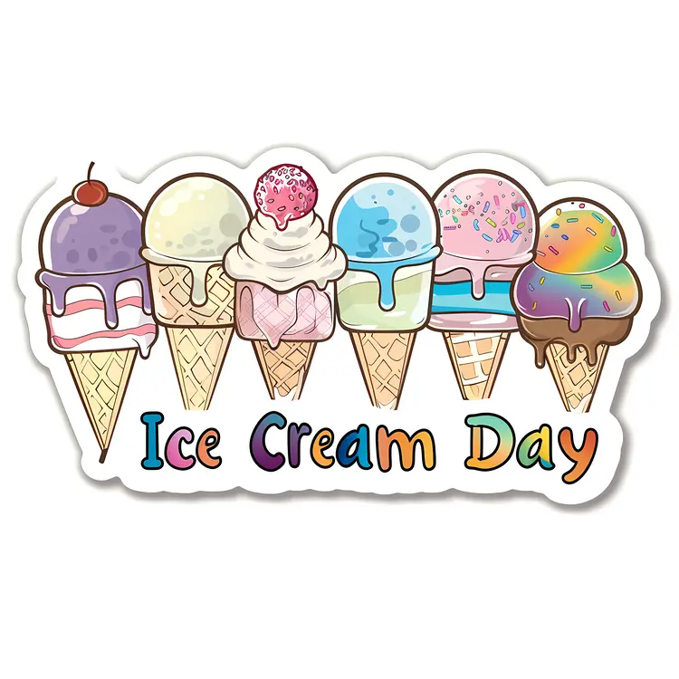 Colorful Ice Cream Cones for Ice Cream Day