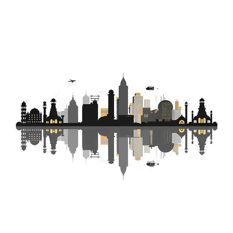 City Skyline with Reflection