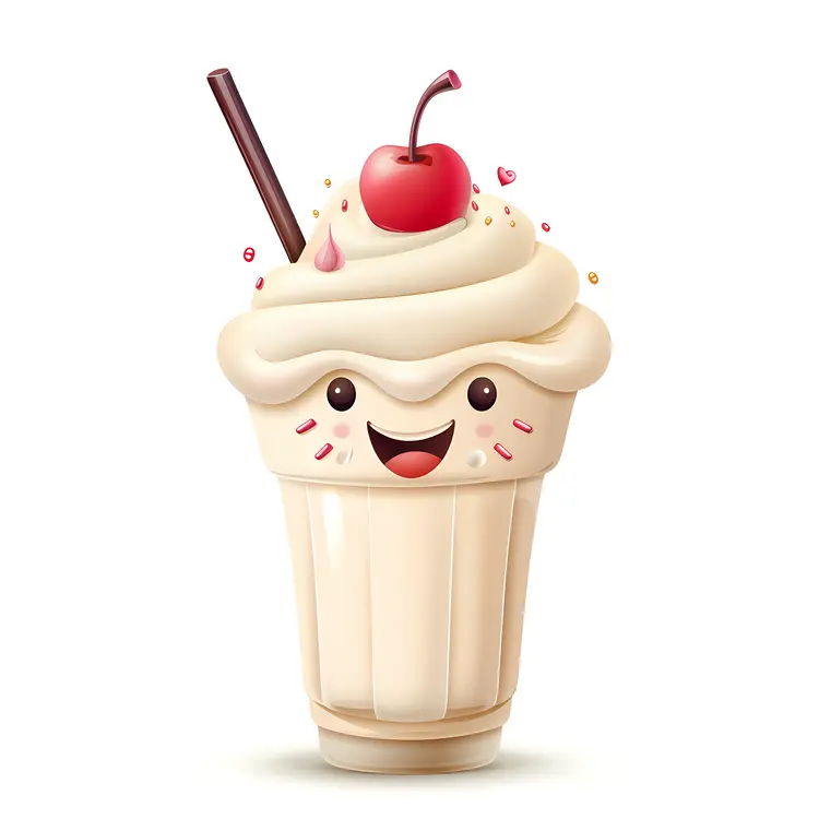 Happy Milkshake with Cherry