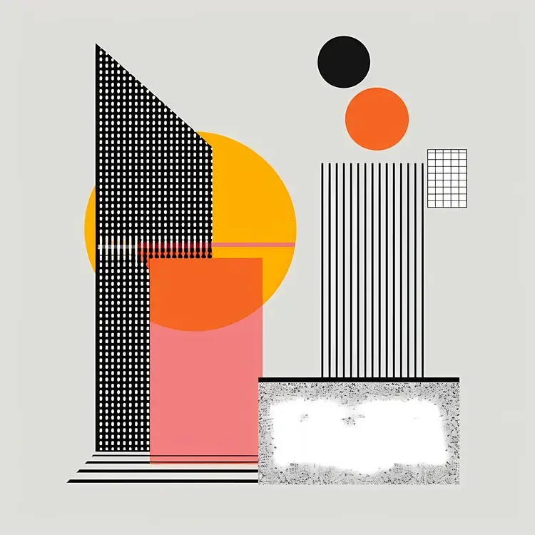 Abstract Geometric Shapes with Colorful Elements