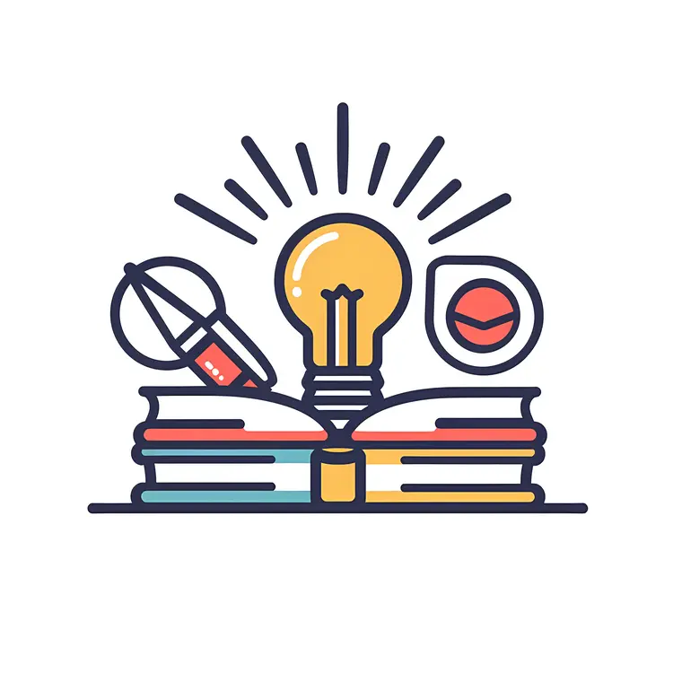 Books and Light Bulb for Knowledge and Ideas