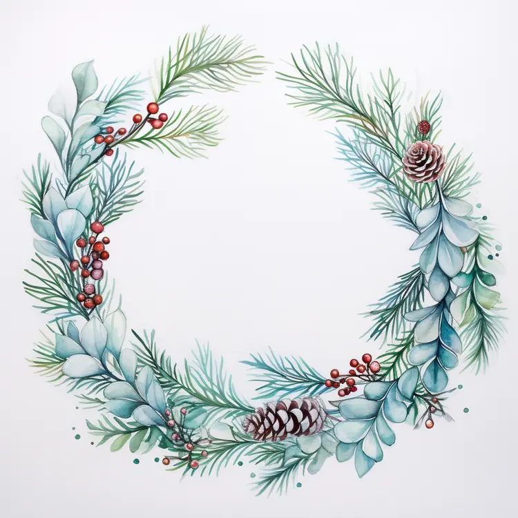 Winter Wreath with Pinecones and Berries