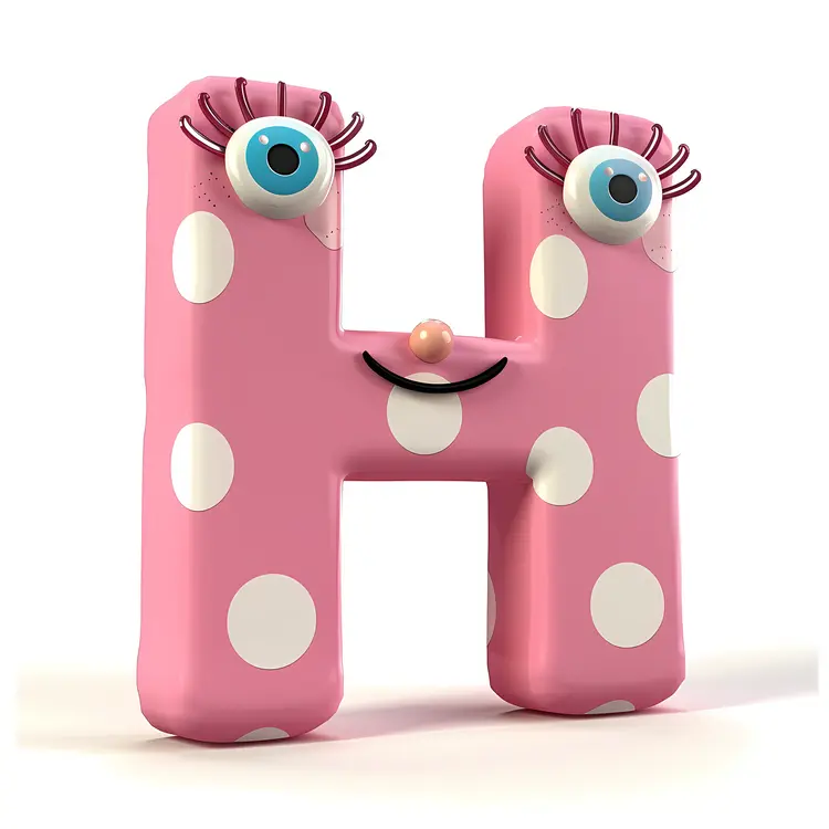 Smiling Cartoon Letter H