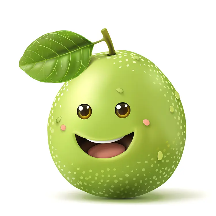 Happy Green Pear Cartoon Character