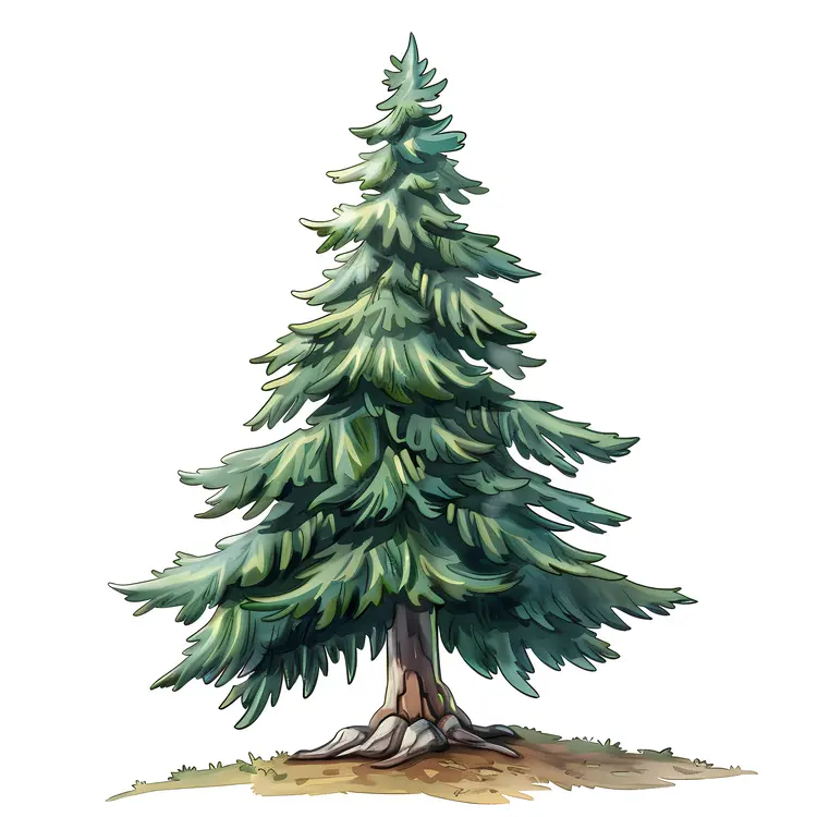 Realistic Pine Tree Illustration
