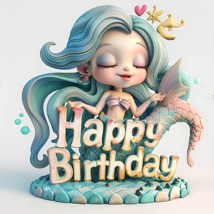 Mermaid with Birthday Crown