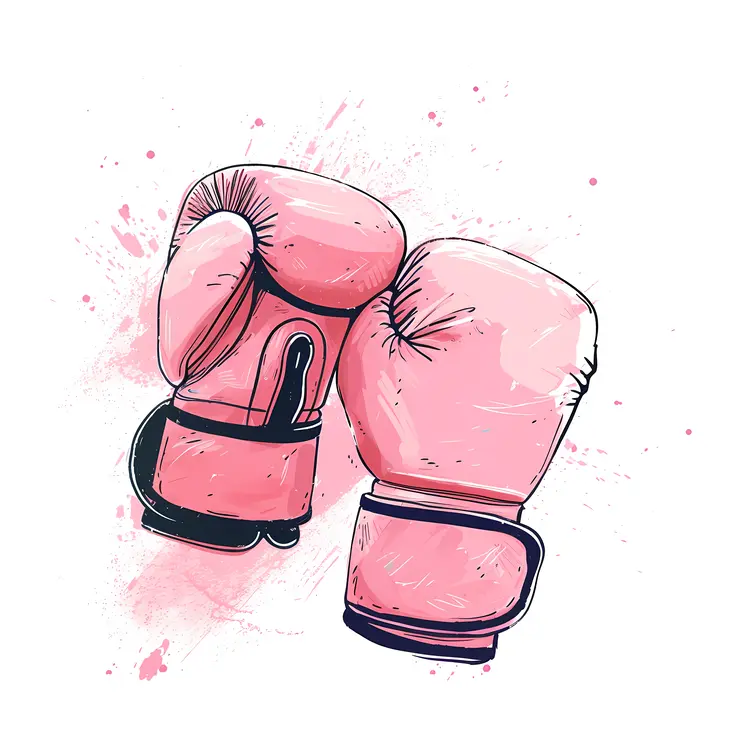 Pink Boxing Gloves Illustration