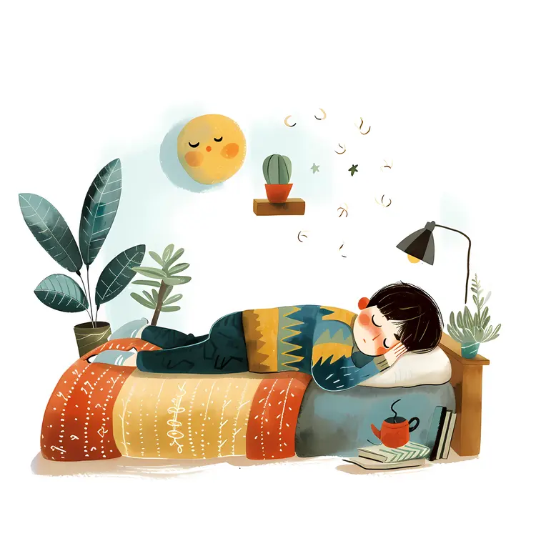 Boy Sleeping in Cozy Room