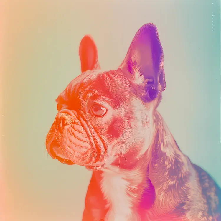 Colorful French Bulldog Profile