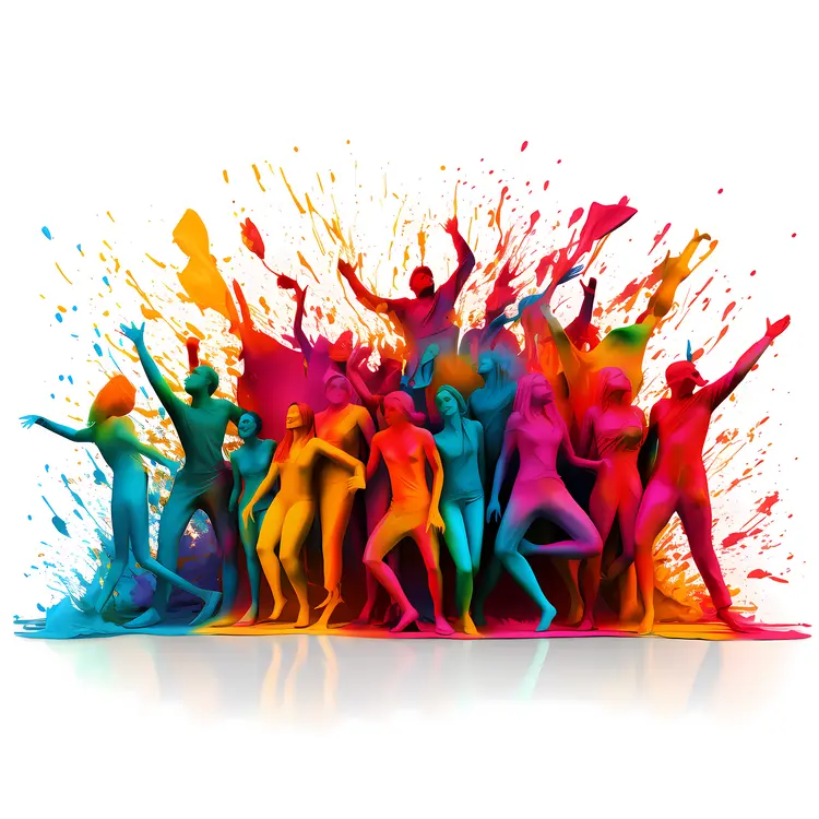 Colorful Group with Paint Splash