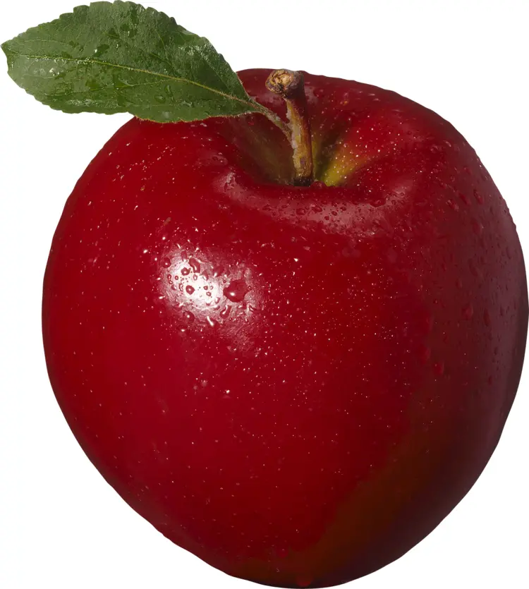 Fresh Red Apple with Leaf