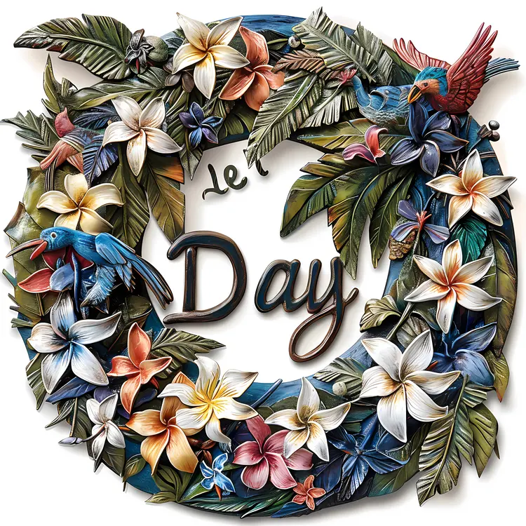 Lei Day Celebration with Tropical Flowers