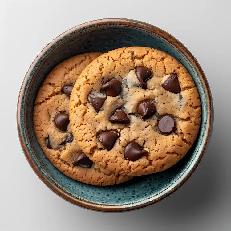 Delicious Chocolate Chip Cookies in a Bowl