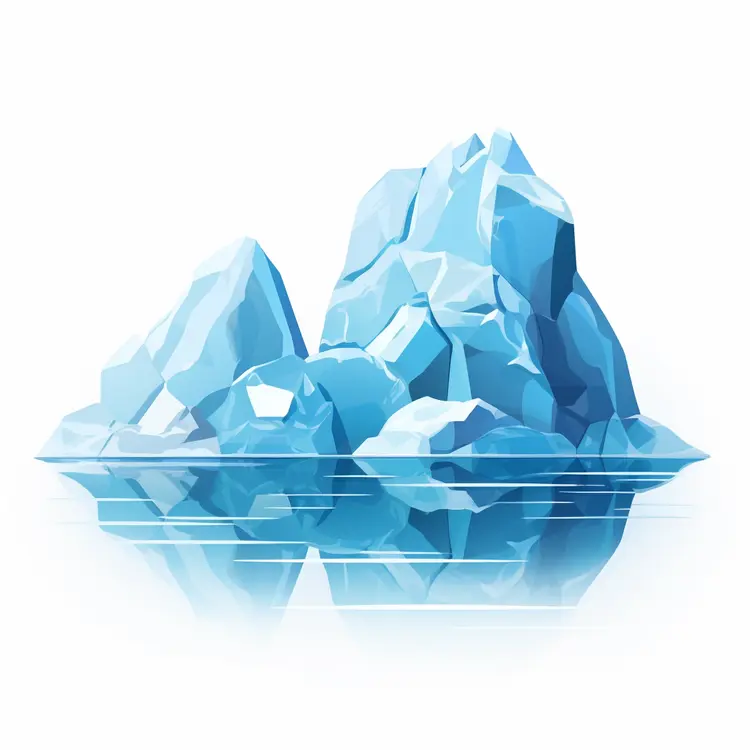 Blue Iceberg in the Ocean