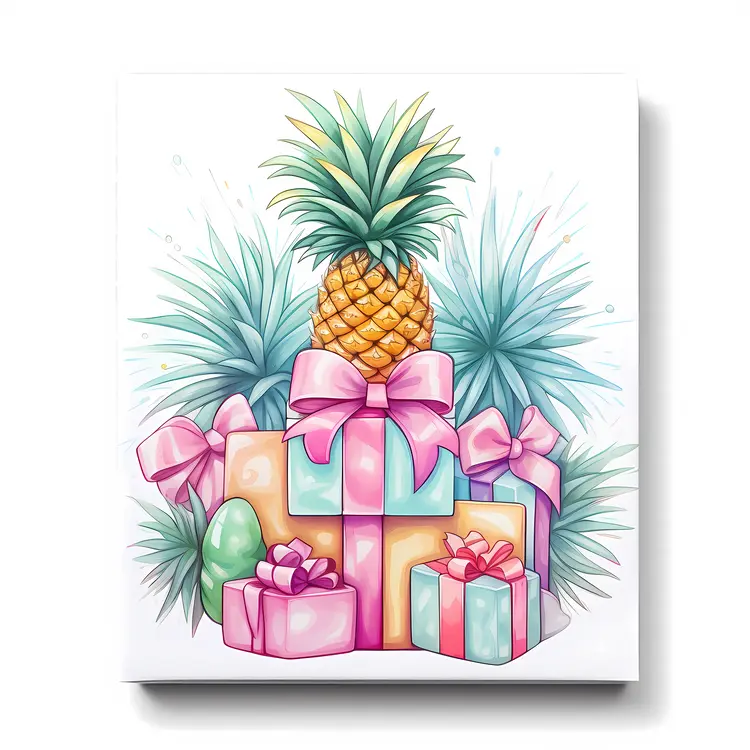 Pineapple with Gifts and Decorations