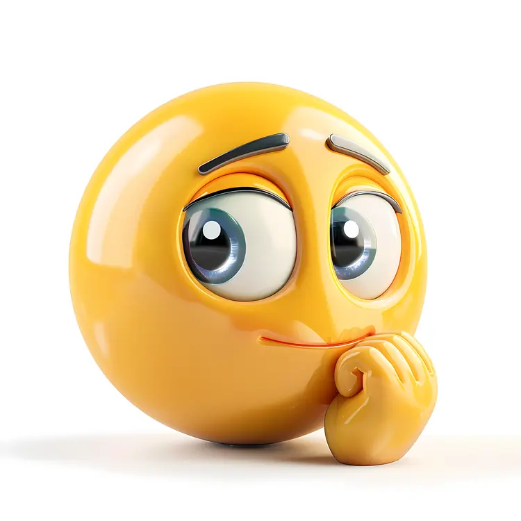 Thinking Emoji in Pondering Pose
