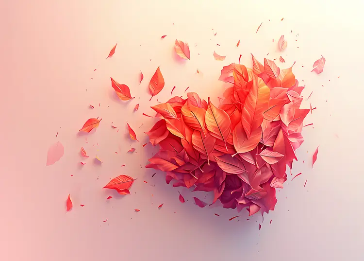 Heart Made of Autumn Leaves