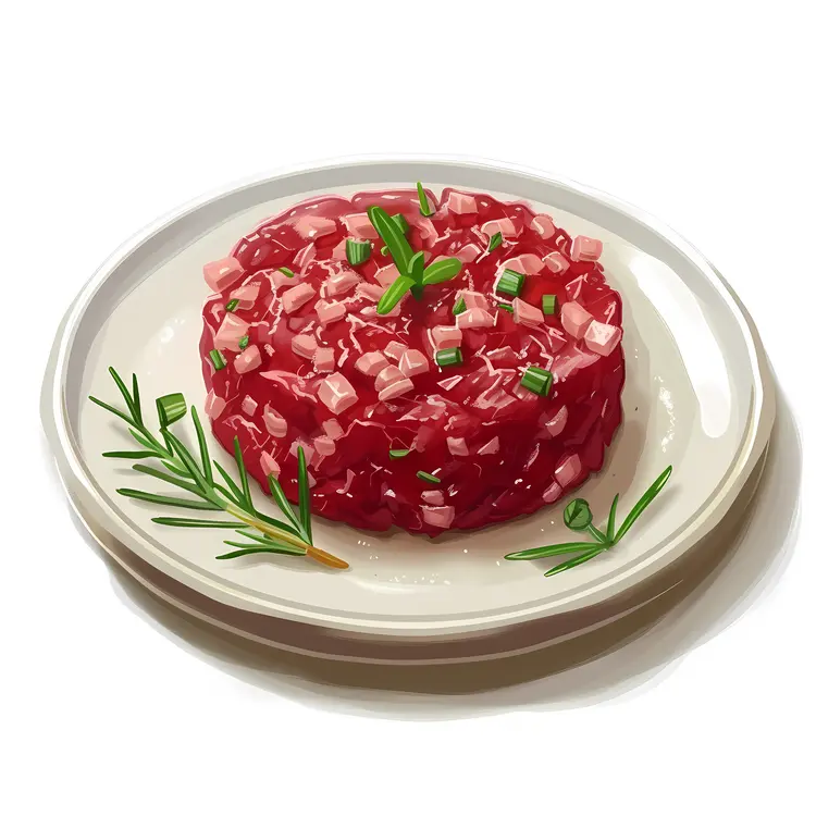 Tartare Dish with Garnish on Plate