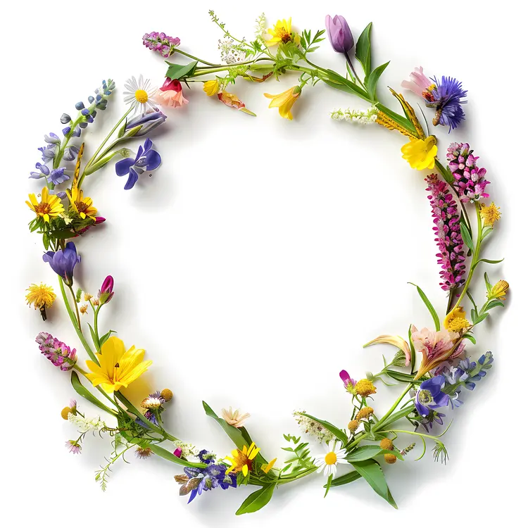 Colorful Floral Wreath for Spring