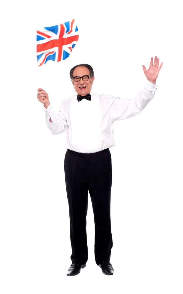 Man Waving Union Jack Flag