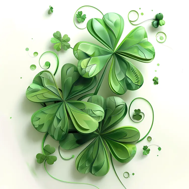 Three Green Clover Leaves