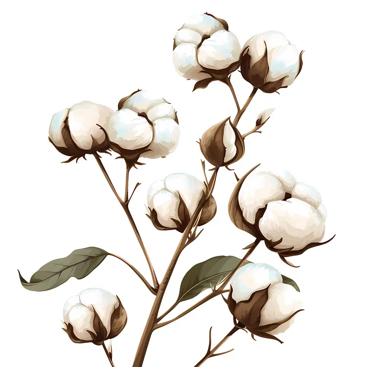 Cotton Plant with Bolls