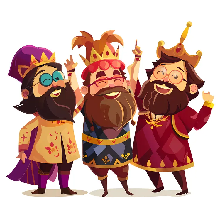 Three Cartoon Kings