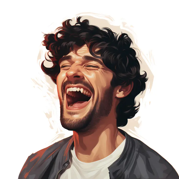 Laughing Man Cartoon Character
