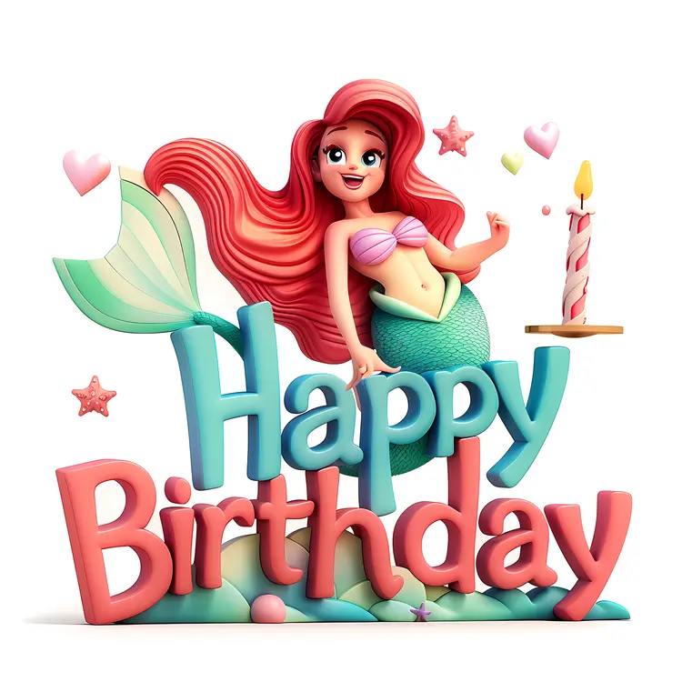 Mermaid Happy Birthday Card