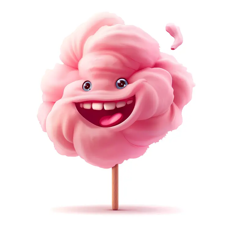 Pink Cotton Candy with a Big Smile
