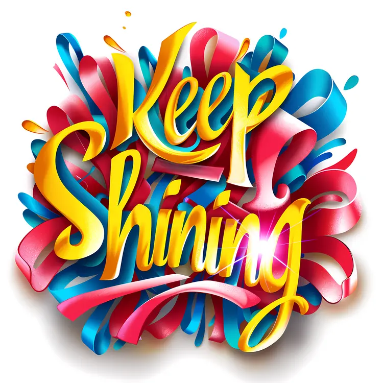 Vibrant Keep Shining Motivational Text
