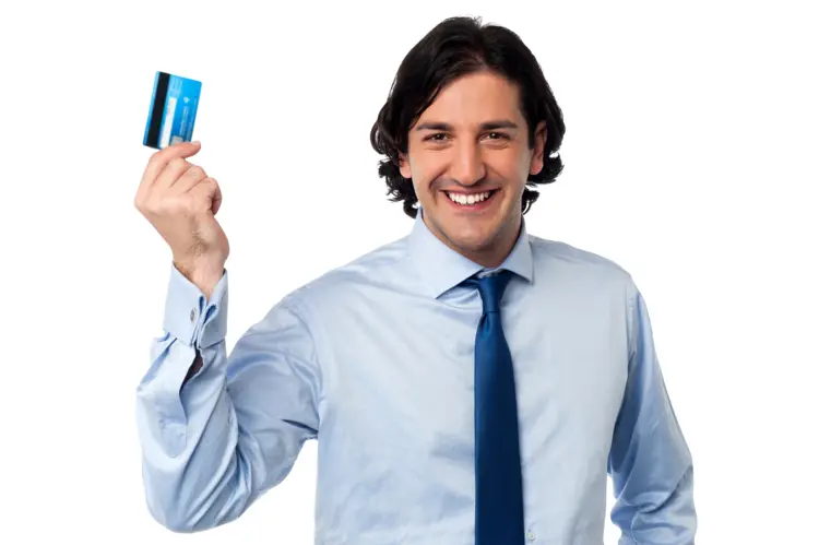 Businessman Holding Credit Card