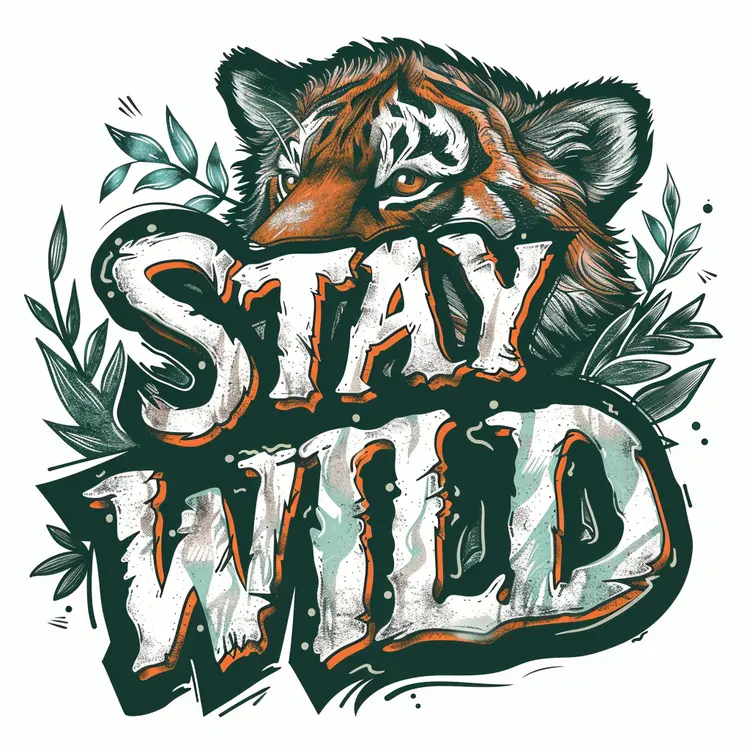 Stay Wild Tiger Typography