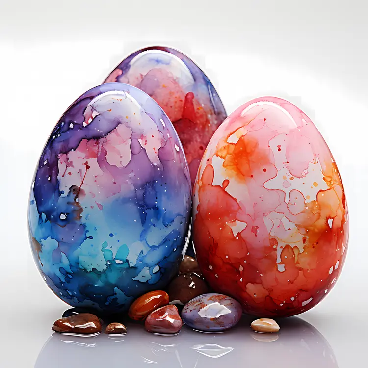 Marbled Easter Eggs with Vibrant Colors