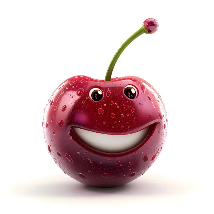 Cute Smiling Cherry Illustration
