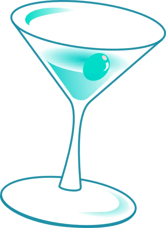Blue Cocktail in Martini Glass