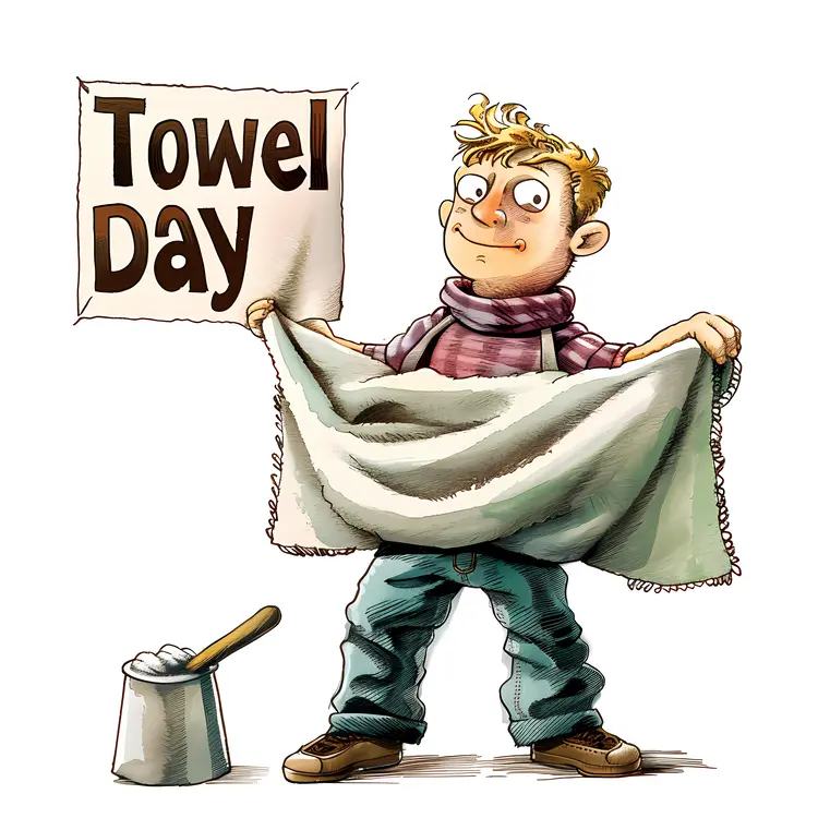 Towel Day Celebration Illustration