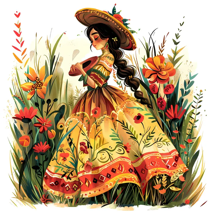 Girl in Traditional Mexican Dress