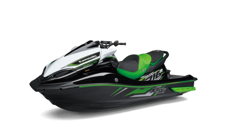 Black and Green Kawasaki Jet Ski