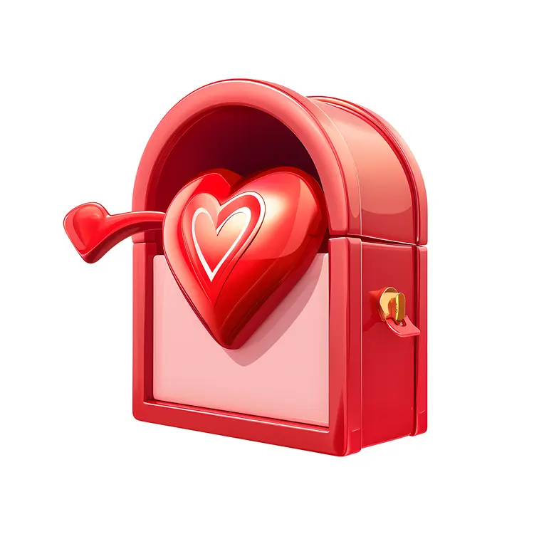 Red Mailbox with Heart for Valentine's Day