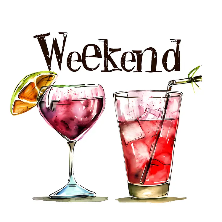 Weekend Drinks Illustration