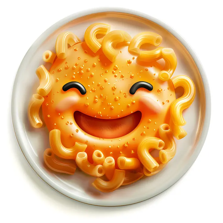 Happy Macaroni on a Plate