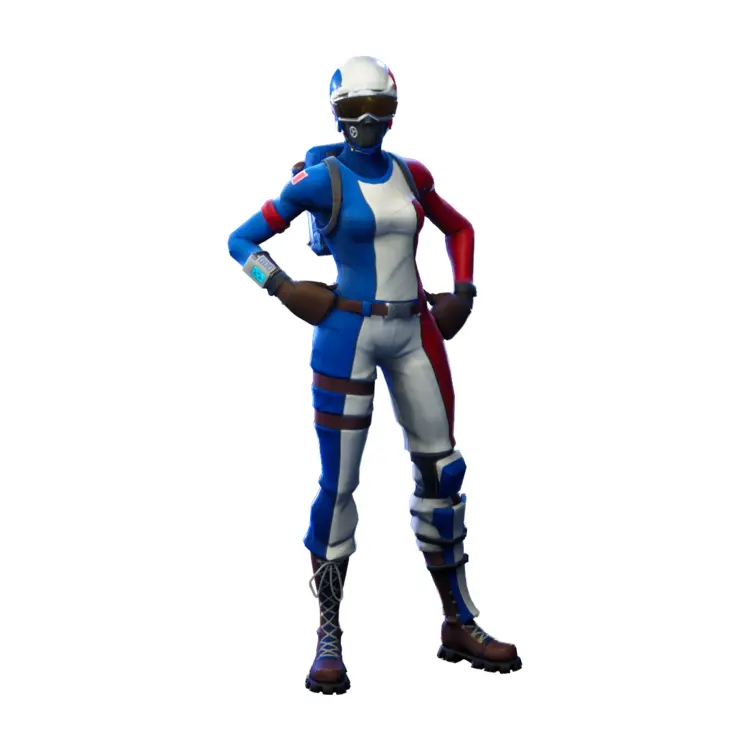 Blue and Red Suit Character in Action Pose