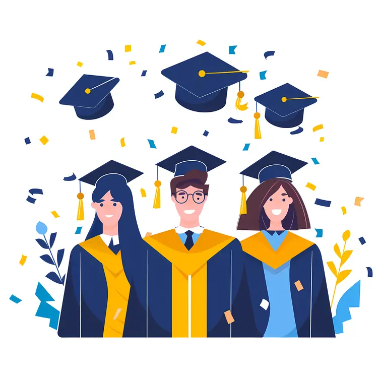 Illustration of Graduates Celebrating Together