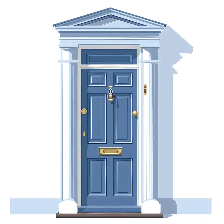 Blue Door with Pediment