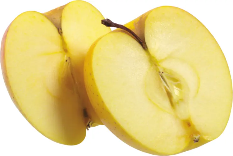 Fresh Yellow Apple Halves