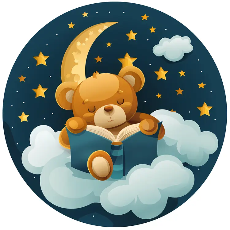 Bear Reading Under the Stars