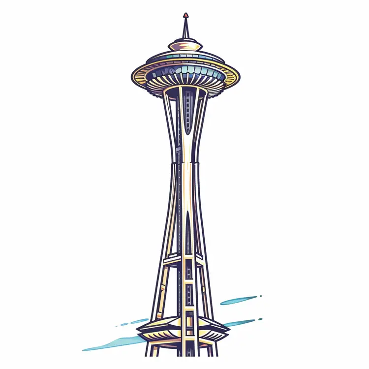 Detailed Illustration of the Space Needle