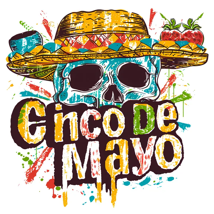 Cinco de Mayo Skull with Sombrero