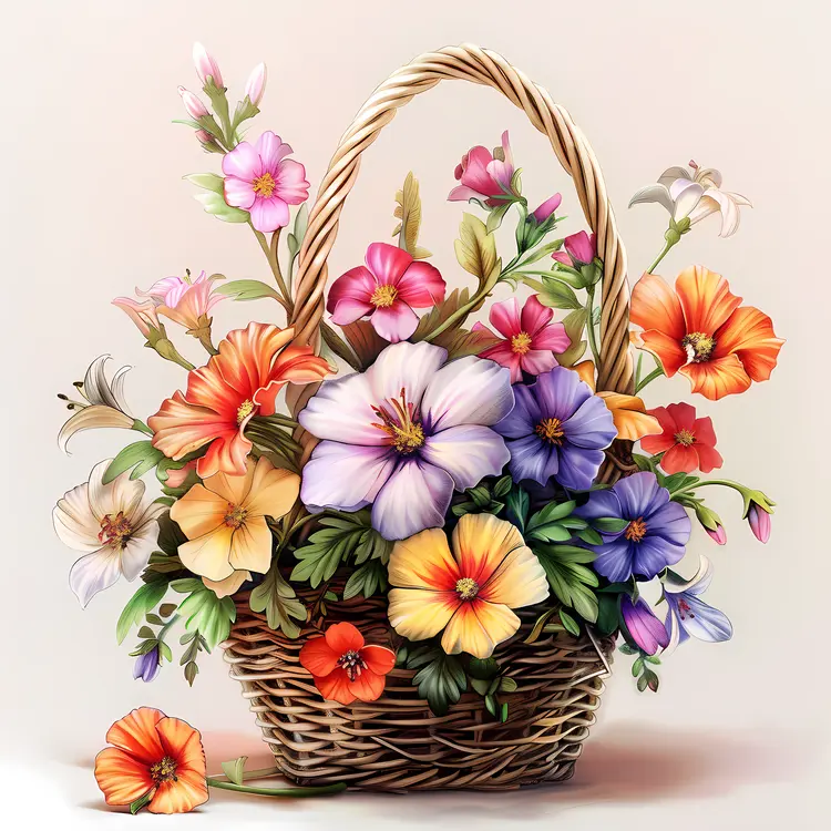 Colorful Flower Basket